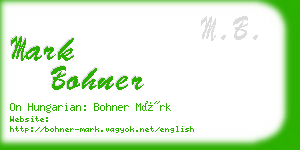 mark bohner business card